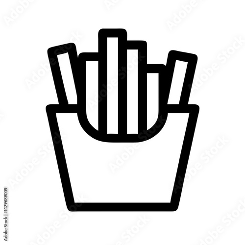 French Fries in Carton Icon Design