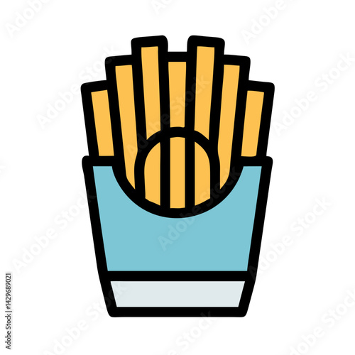 French Fries in Carton Icon Design