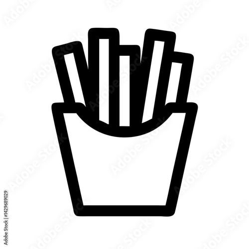 French Fries in Carton Icon Design
