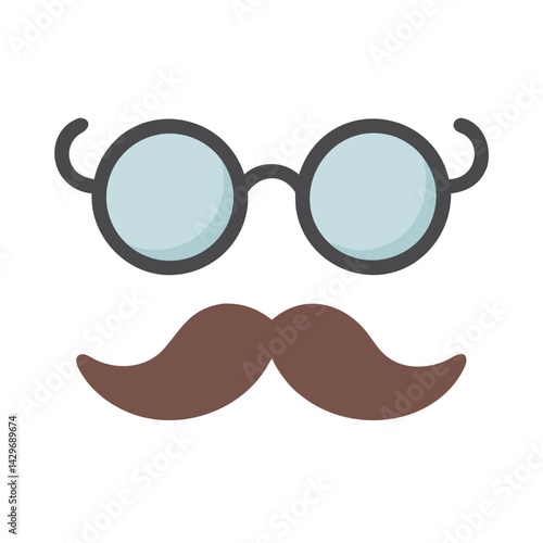 Glasses with Mustache Disguise Icon Design