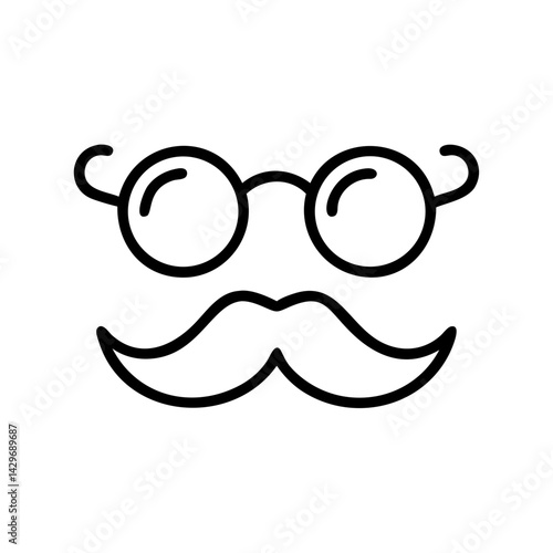 Glasses with Mustache Disguise Icon Design