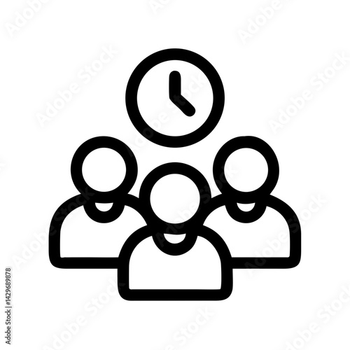 Group with Clock Symbol Icon Design