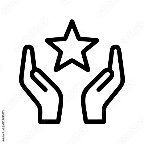 Hands Presenting Large Star Icon Design