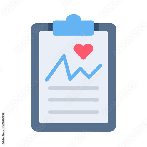 Health Report Chart with Pulse Icon Design