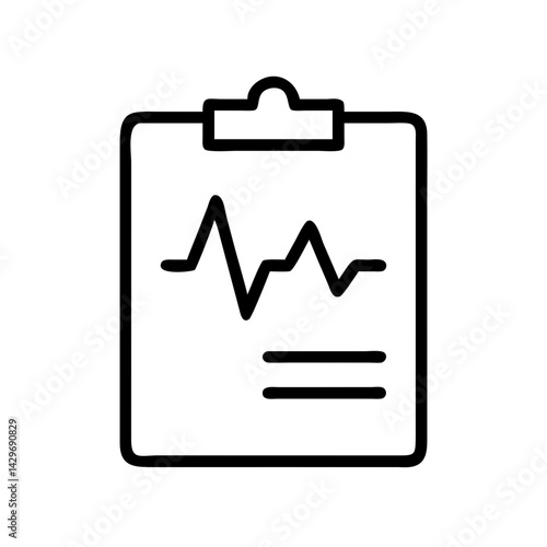 Health Report Chart with Pulse Icon Design