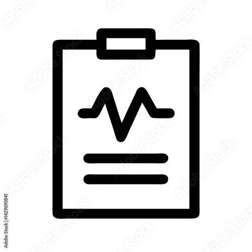Health Report Chart with Pulse Icon Design