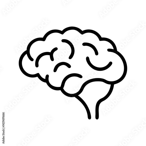 Human Brain with Medical Outline Icon Design


