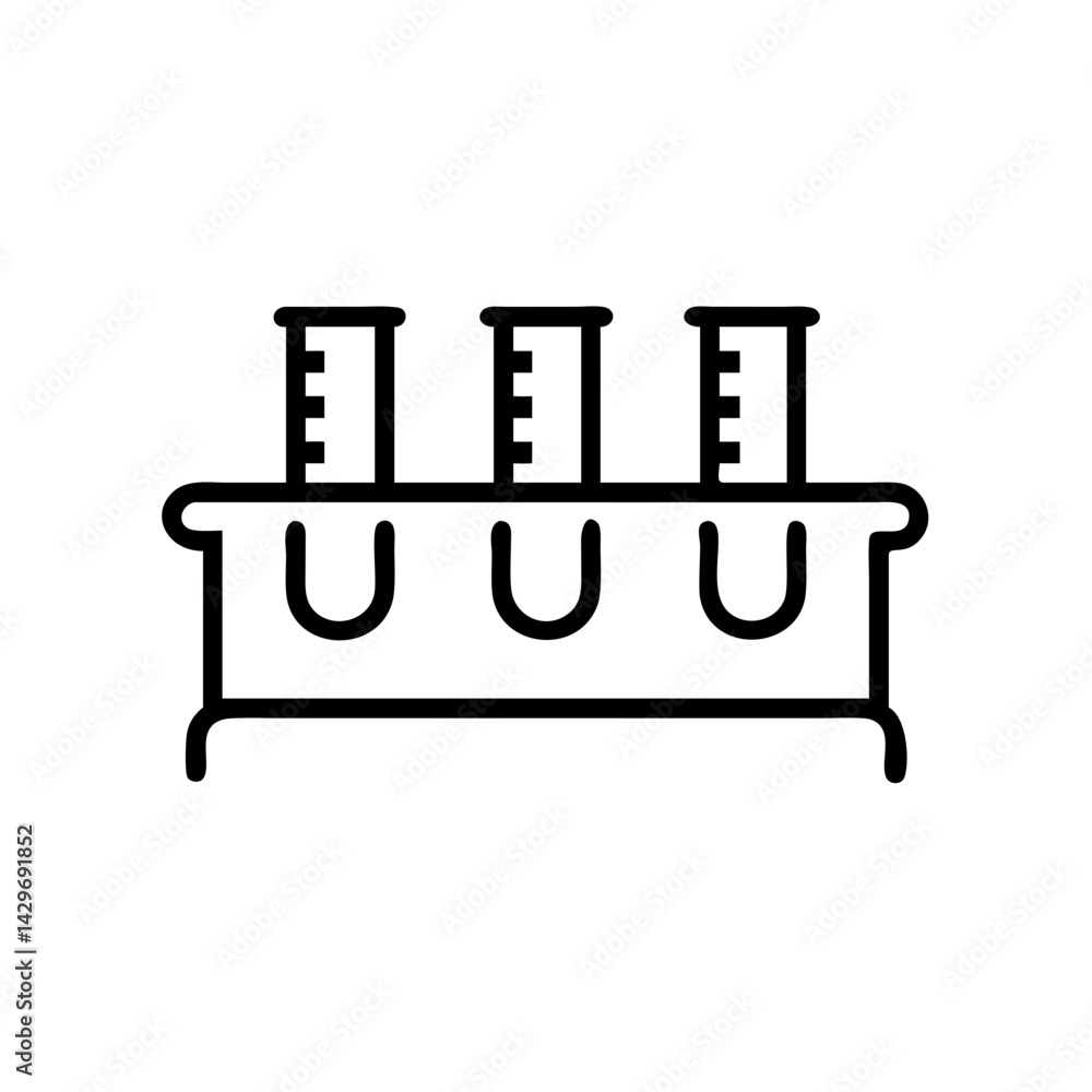 Fototapeta premium Lab Bench with Test Tubes Icon Design