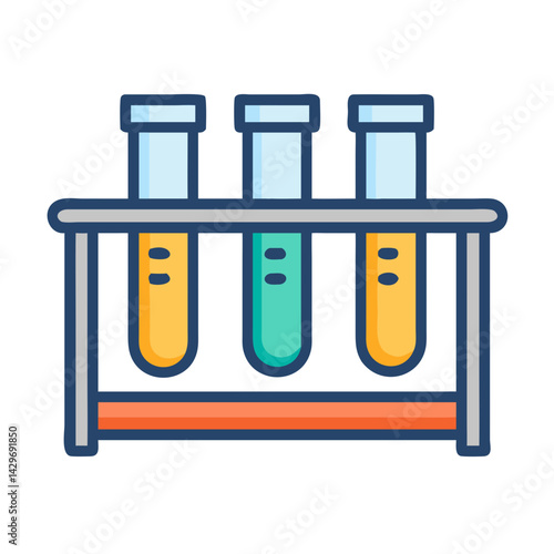 Lab Bench with Test Tubes Icon Design