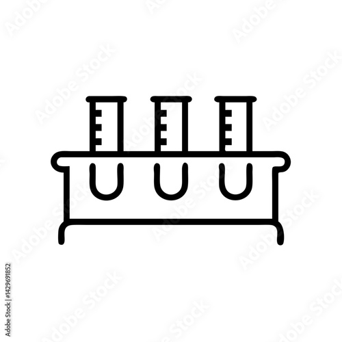 Lab Bench with Test Tubes Icon Design