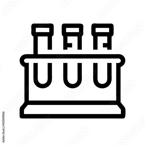 Lab Bench with Test Tubes Icon Design