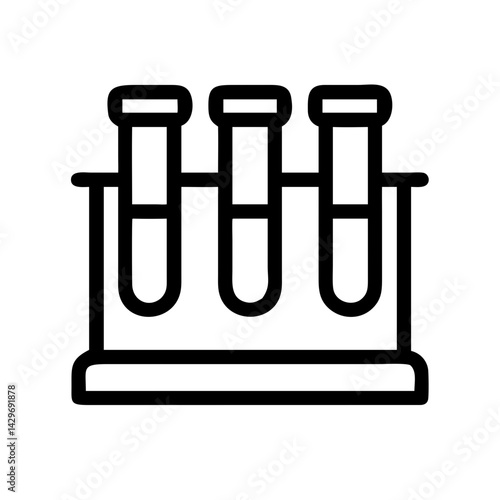 Lab Bench with Test Tubes Icon Design