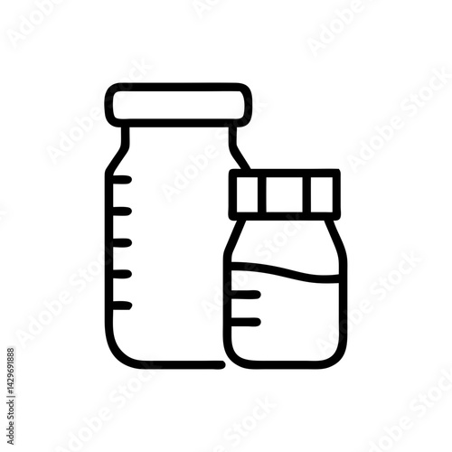 Lab Bottles and Containers Icon Design