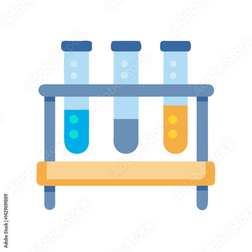 Lab Bench with Test Tubes Icon Design