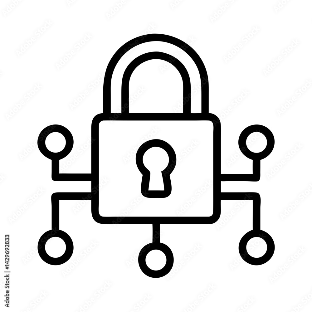 Lock System for Network Security Icon Design Lock System for Network Security Icon Design