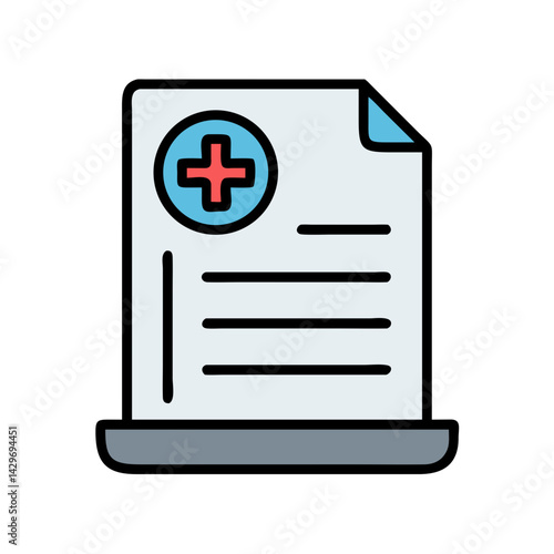 Medical Form Document with Health Information Icon Design