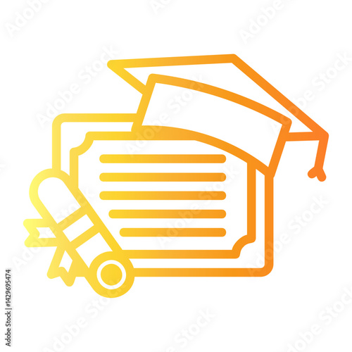 hat Line Gradient Icon