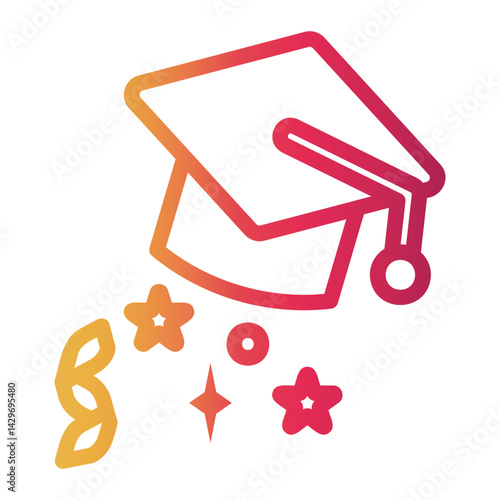 hat Line Gradient Icon