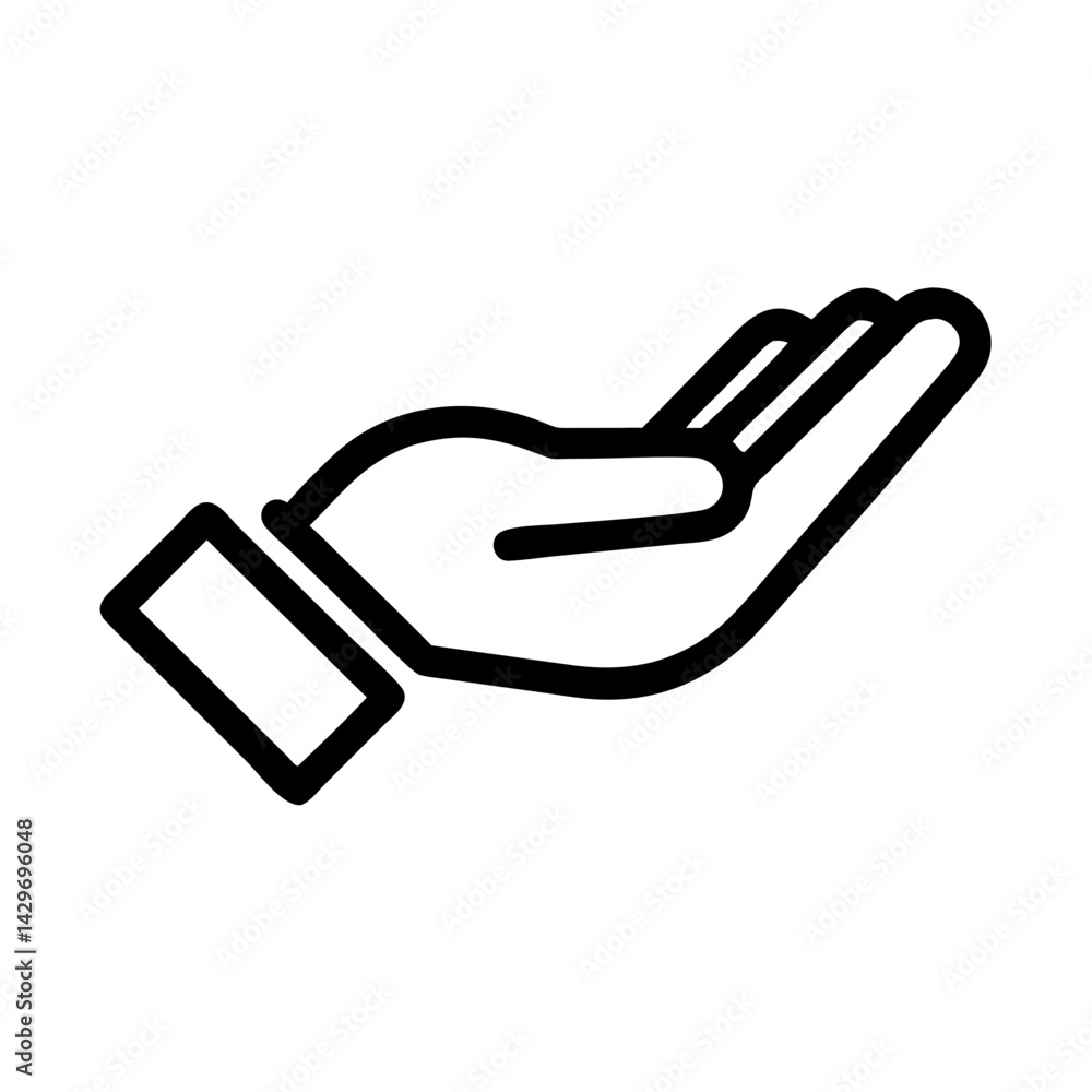 Fototapeta premium Outstretched Hand Offering Help and Support Icon Design