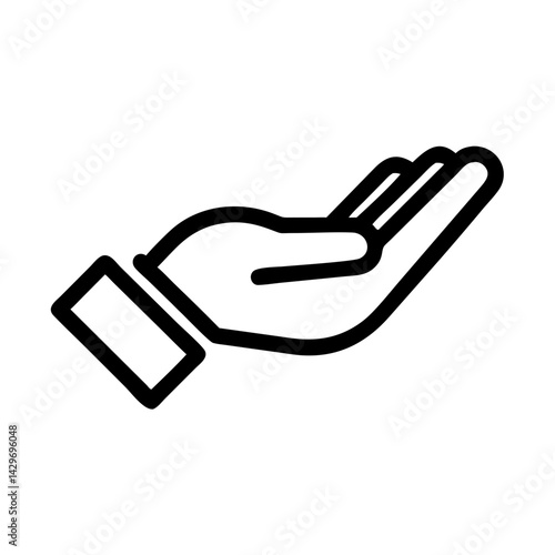 Outstretched Hand Offering Help and Support Icon Design