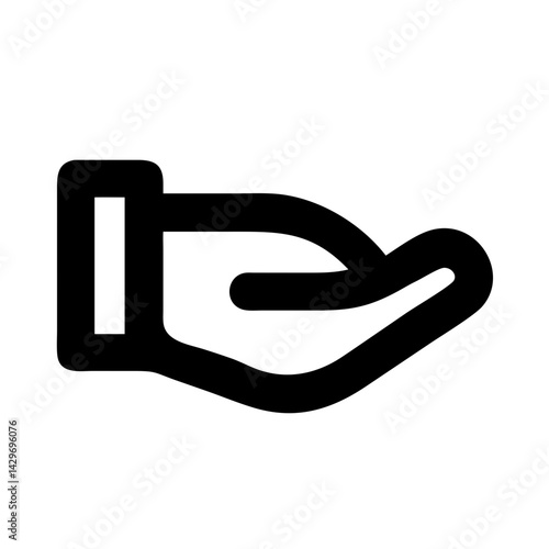 Outstretched Hand Offering Help and Support Icon Design
