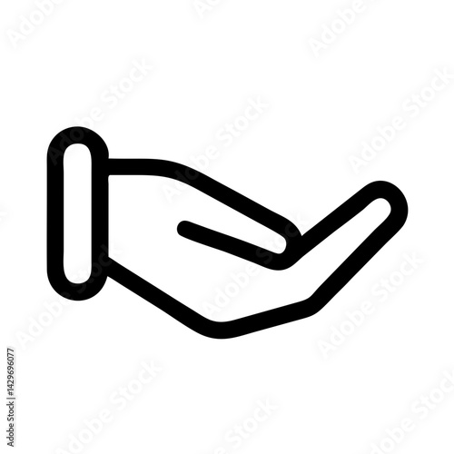 Outstretched Hand Offering Help and Support Icon Design
