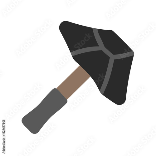Primitive Stone Axe with Wooden Handle Icon Design