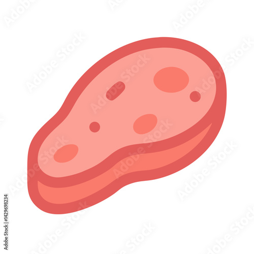 Raw Meat Cutlet with Marbled Texture Icon Design