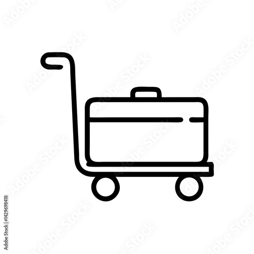 Rolling Cart with Storage Chest Compartment Icon Design