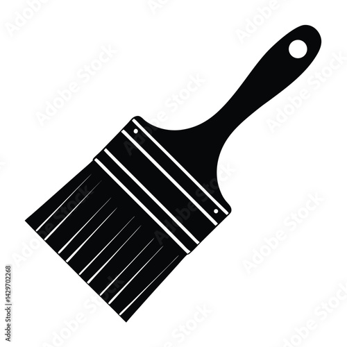 paintbrush icon, Silhouette of a paintbrush vector art on a white background
