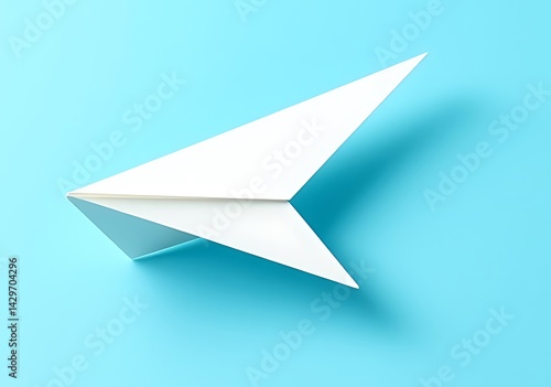 Free Download Minimalist Paper Airplane on Blue Background Promoting Creative Imagination - GFXLoad