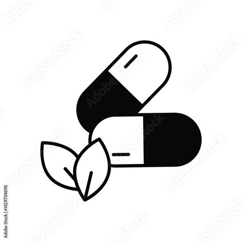 Herbal Medicine icons vector stock illustration