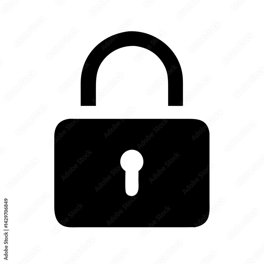 Secure Padlock with Reinforced Horizontal Bar Icon Design Secure Padlock with Reinforced Horizontal Bar Icon Design
