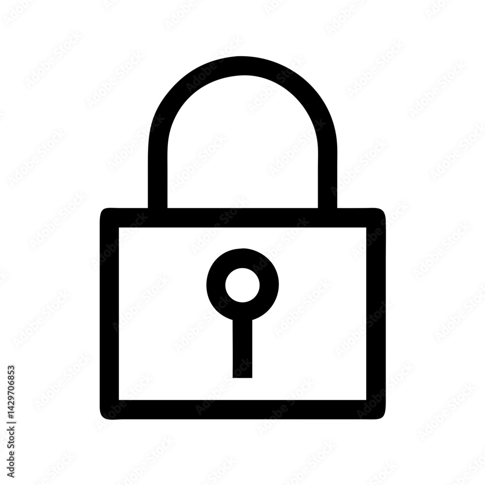 Secure Padlock with Reinforced Horizontal Bar Icon Design Secure Padlock with Reinforced Horizontal Bar Icon Design