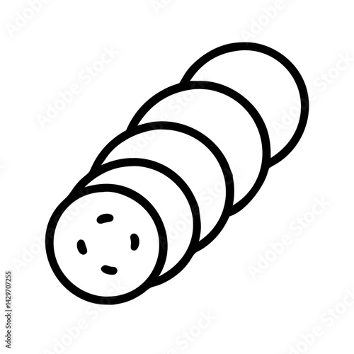Sliced Sausage Disc with Meaty Texture Icon Design