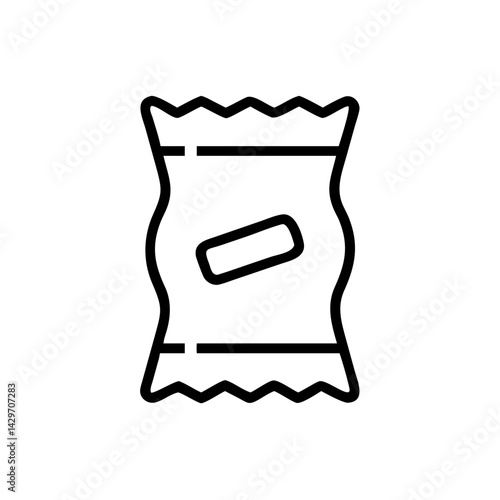 Sealed Snack Packet with Crinkled Edges Icon Design