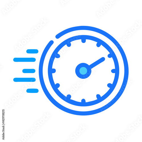 Speed Motion Clock Indicating Fast Time Flow Icon Design