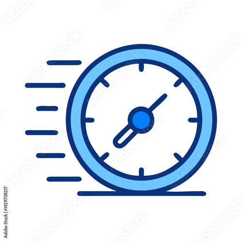 Speed Motion Clock Indicating Fast Time Flow Icon Design