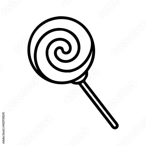 Spiral Lollipop Candy Treat on Stick Icon Design