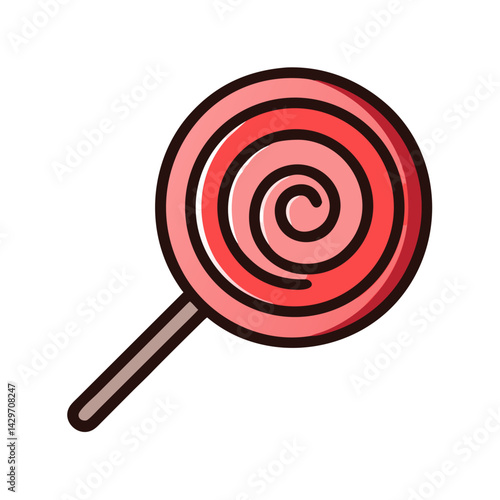 Spiral Lollipop Candy Treat on Stick Icon Design