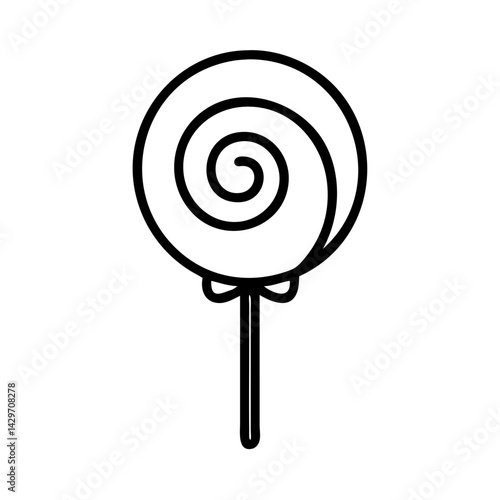Spiral Lollipop Candy Treat on Stick Icon Design