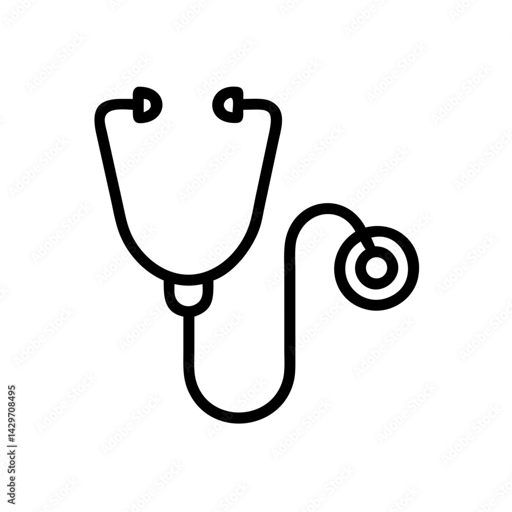 Stethoscope Representing Health and Medical Check Icon Design Stethoscope Representing Health and Medical Check Icon Design