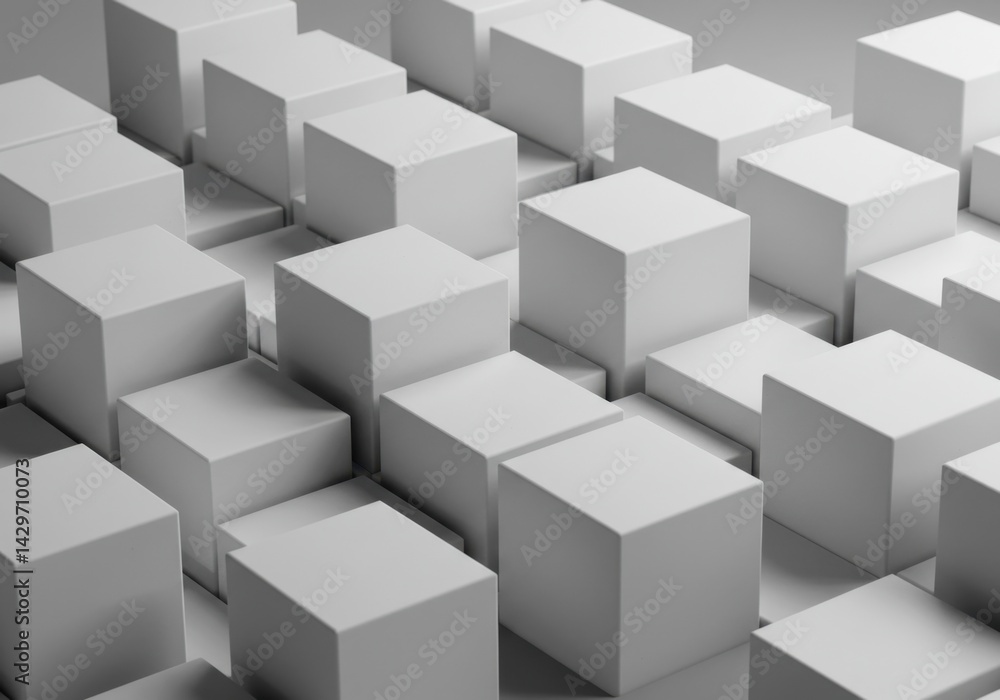 Abstract White Cube Composition: A Study in Geometric Forms and Shadows Abstract White Cube Composition: A Study in Geometric Forms and Shadows