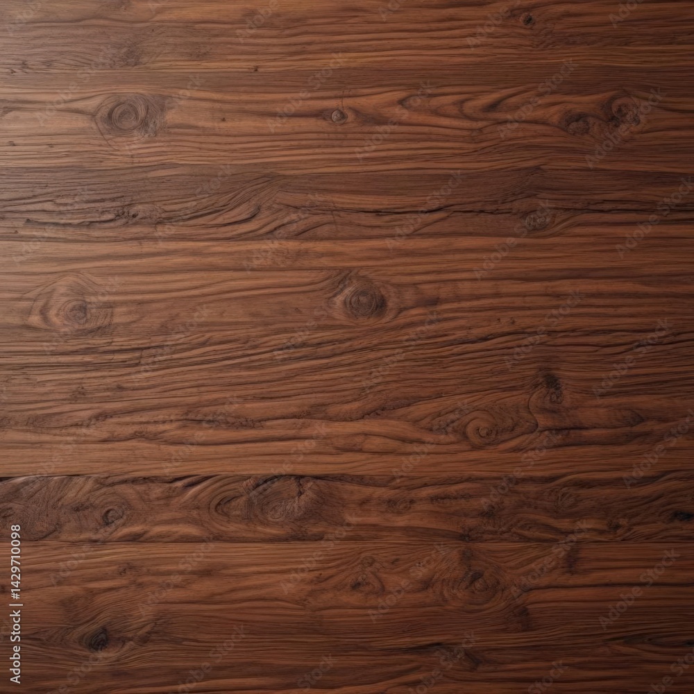 Naklejka premium Deep brown wood grain, rich texture, knots visible, natural, wallpaper