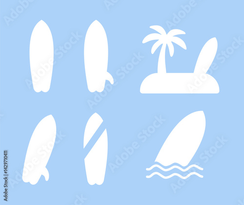 simple surfboard icon design collection