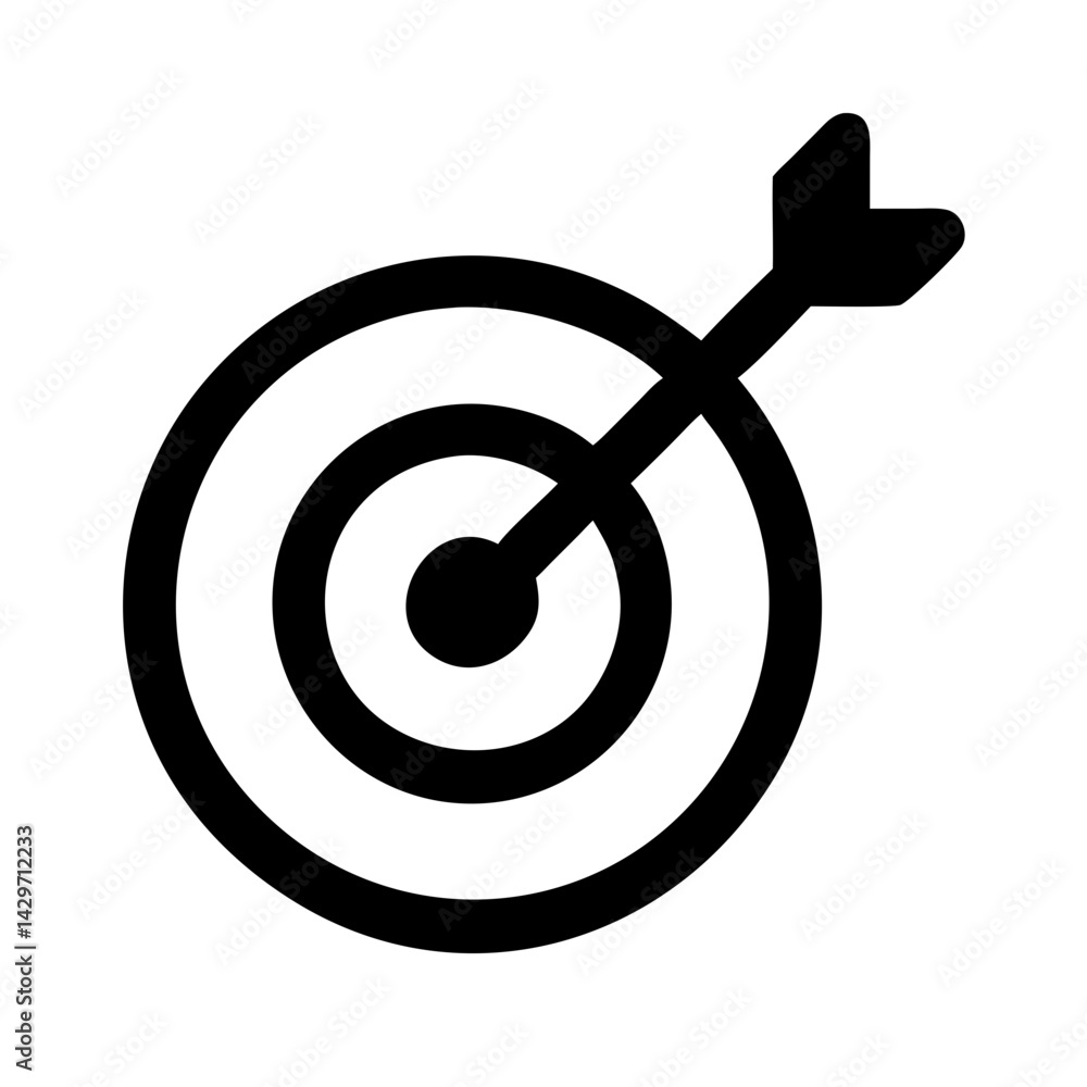 Target with Arrow Hitting Center Point Icon Design Target with Arrow Hitting Center Point Icon Design