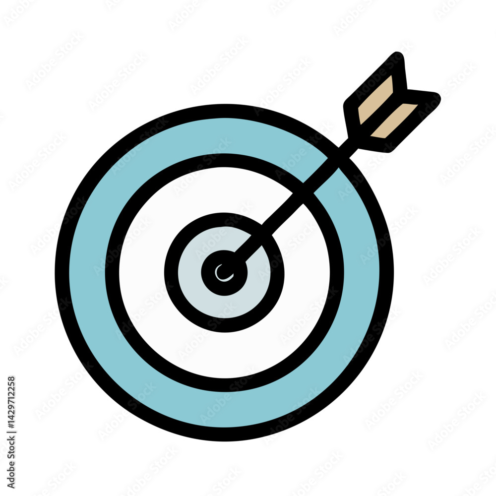 Target with Arrow Hitting Center Point Icon Design Target with Arrow Hitting Center Point Icon Design