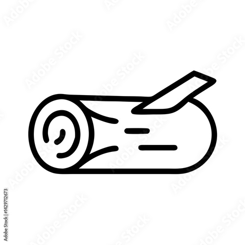 Tree Log Cut Showing Wood Rings Icon Design