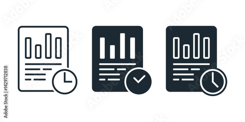 Real time data paper icon. Illustration vector