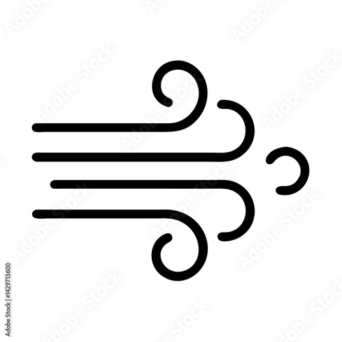 Wind Blowing with Directional Lines Icon Design